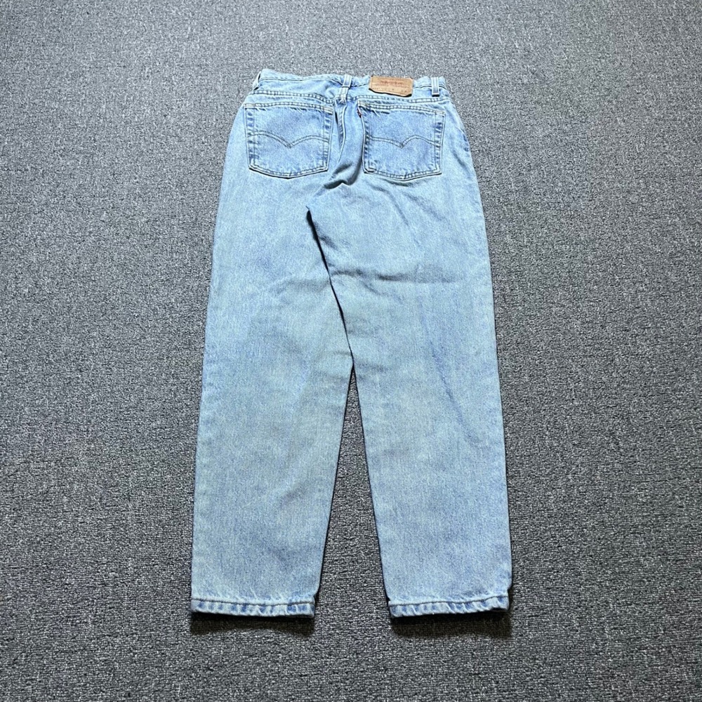 Vintage Levis 521 Tapered Leg Jeans 10 Petite Light Wash High Rise 90s USA Made